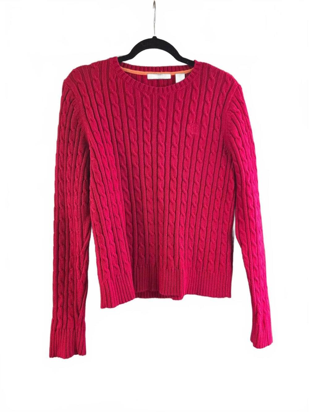Liz Claiborne Women's Red Cable Knit Sweater Size M